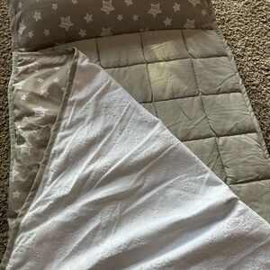 Gray and White Star toddler nap pad